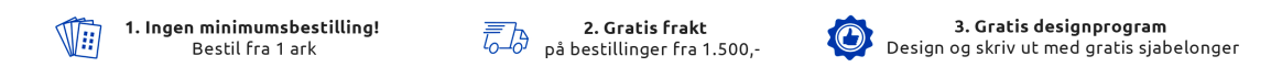 Nyhet! Avery etikettbutikk – kjøp etikettark Bestilt helt ned til ett ark. Velg mellom mange former, størrelser og materialer.