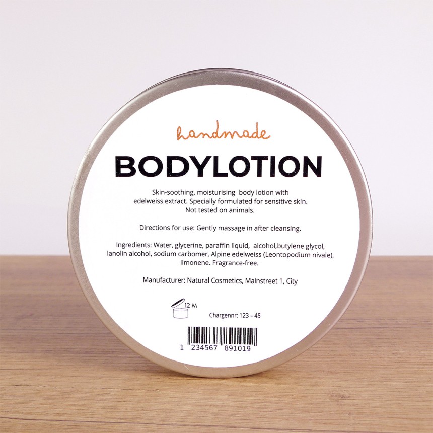 Merking av bodylotion