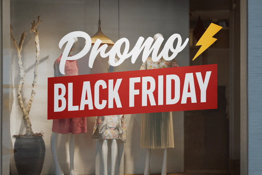 Black Friday – tilbud i butikkvinduet