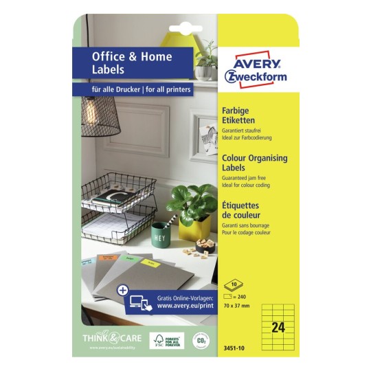 Permanente fargede etiketter UTGÅTT 3451-10