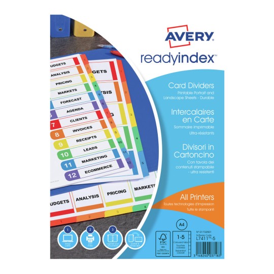 Ready Index™ med 5 faner UTGÅTT 01733501