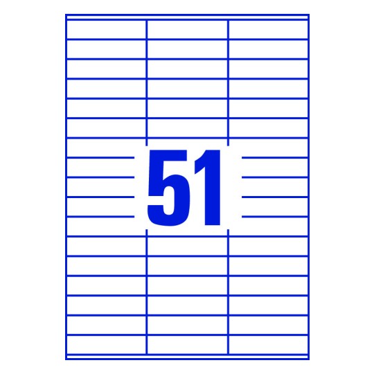 51 stk. etiketter per ark