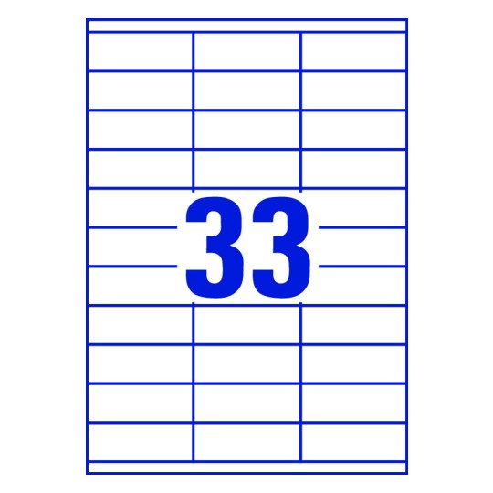 33 stk. etiketter per ark