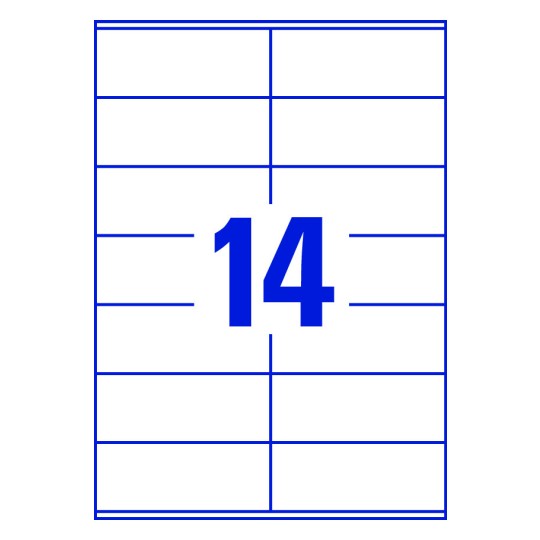 14 stk. etiketter per ark