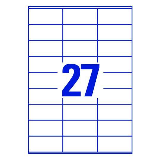 27 stk. etiketter per ark