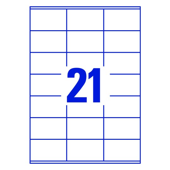 21 stk. etiketter per ark