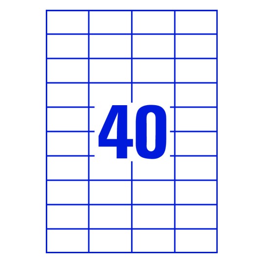 40 stk. etiketter per ark