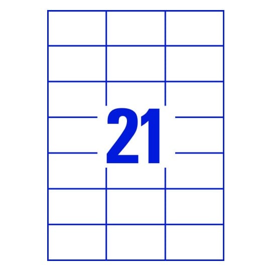 21 stk. etiketter per ark