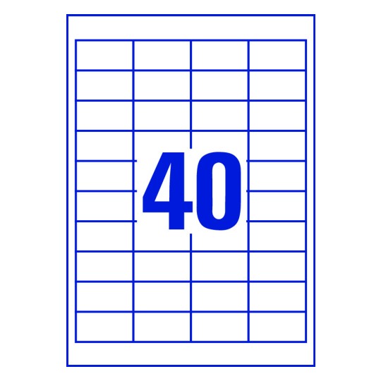 40 stk. etiketter per ark