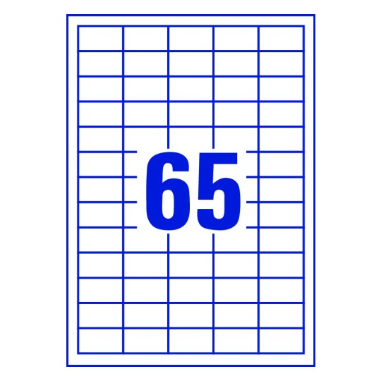 65 stk. etiketter per ark