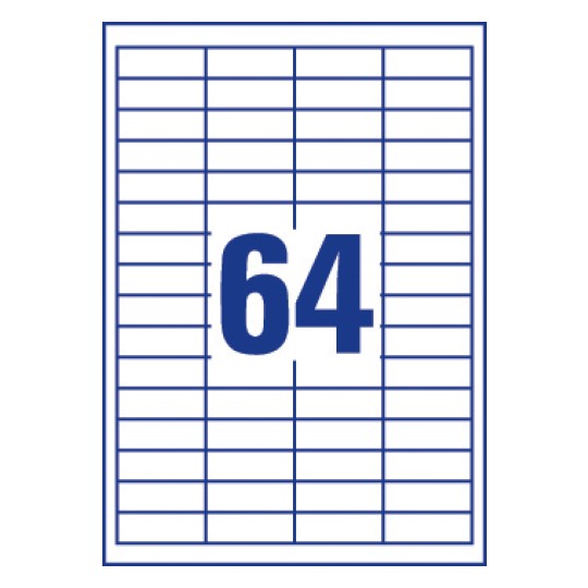64 stk. etiketter per ark