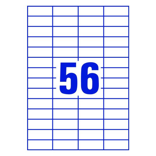 56 stk. etiketter per ark