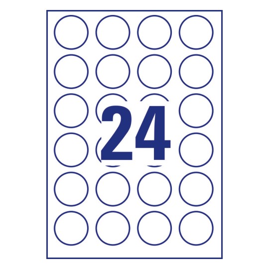 24 stk. etiketter per ark