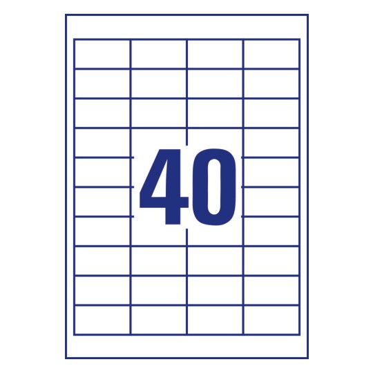 40 stk. etiketter per ark