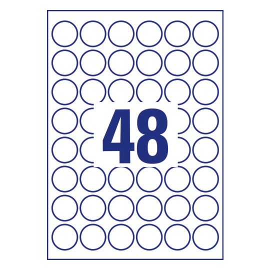 48 stk. etiketter per ark