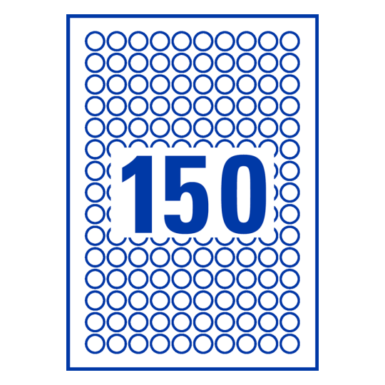 150 stk. etiketter per ark