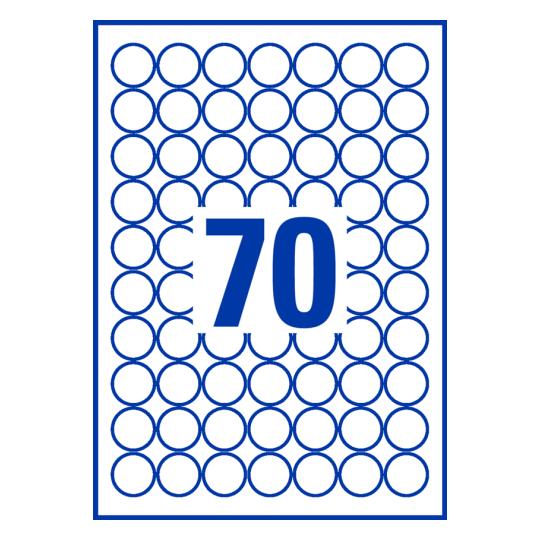 70 stk. etiketter per ark