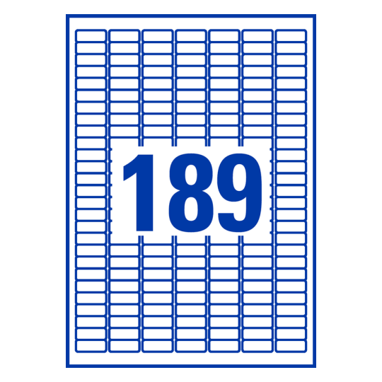 189 stk. etiketter per ark