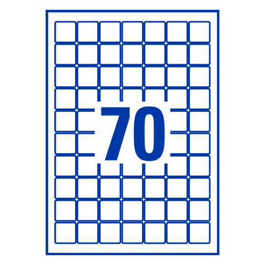 70 stk. etiketter per ark