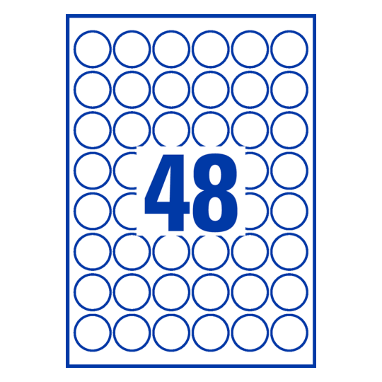 48 stk. etiketter per ark