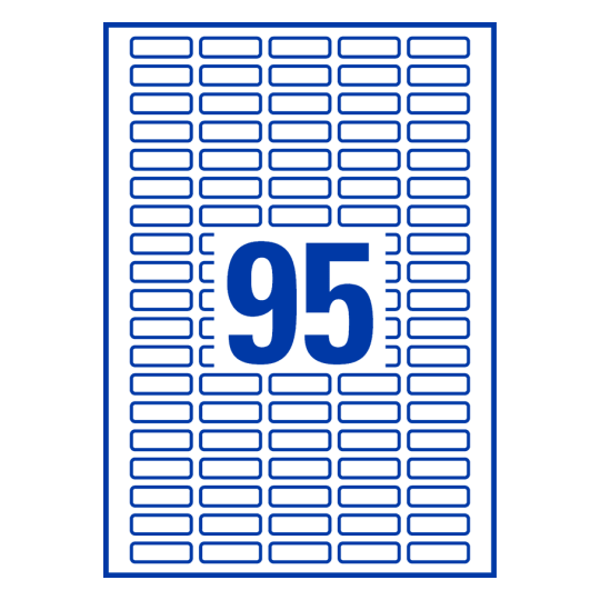 95 stk. etiketter per ark