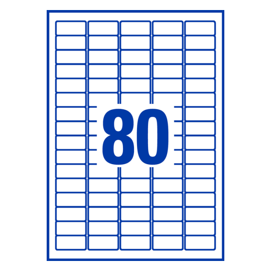 80 stk. etiketter per ark