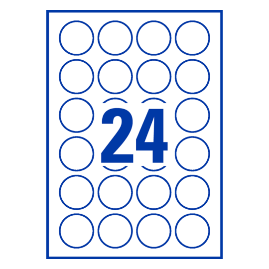 24 stk. etiketter per ark