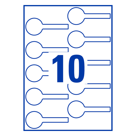 10 stk. etiketter per ark