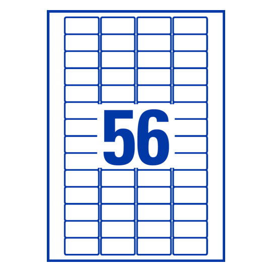 56 stk. etiketter per ark