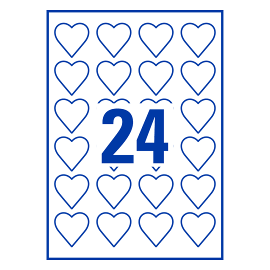 24 stk. etiketter per ark
