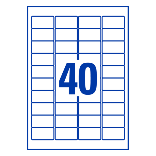 40 stk. etiketter per ark