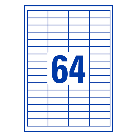 64 stk. etiketter per ark