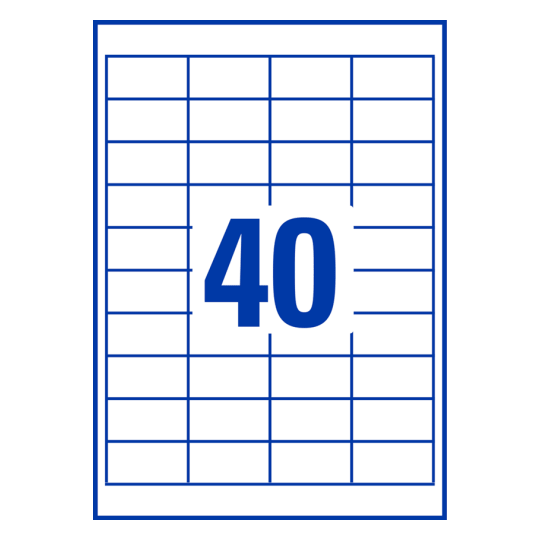 40 stk. etiketter per ark
