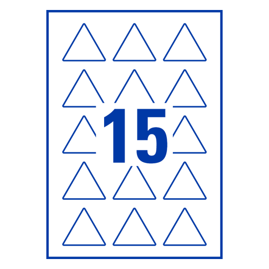 15 stk. etiketter per ark