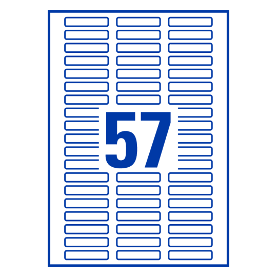 57 stk. etiketter per ark
