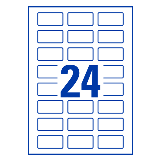 24 stk. etiketter per ark