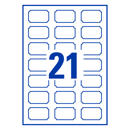 21 stk. etiketter per ark