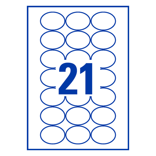 21 stk. etiketter per ark