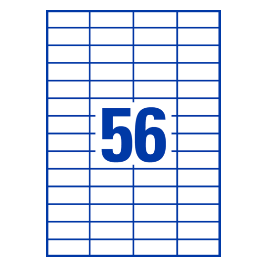 56 stk. etiketter per ark