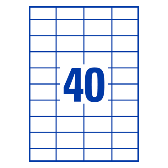 40 stk. etiketter per ark