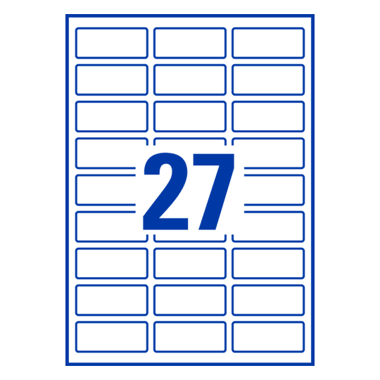 27 stk. etiketter per ark