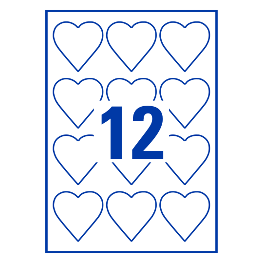 12 stk. etiketter per ark