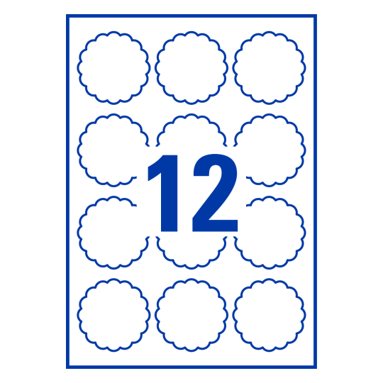 12 stk. etiketter per ark