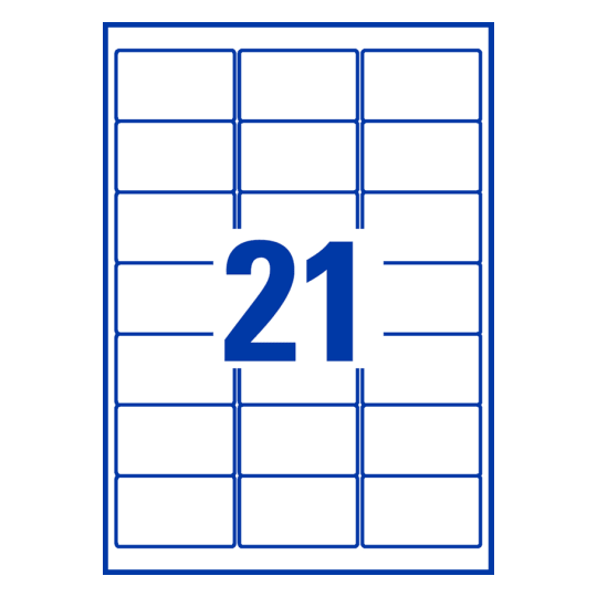 21 stk. etiketter per ark
