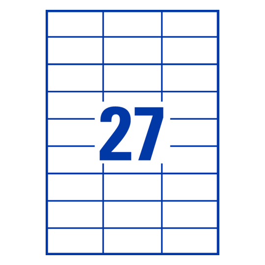 27 stk. etiketter per ark