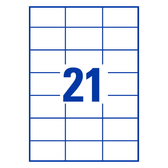 21 stk. etiketter per ark