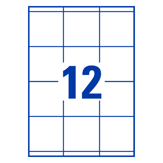 12 stk. etiketter per ark
