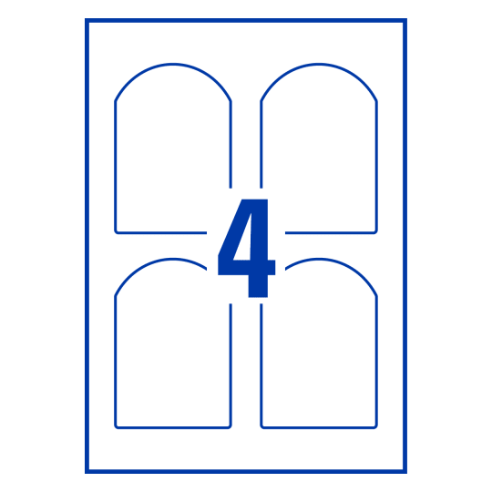 4 stk. etiketter per ark