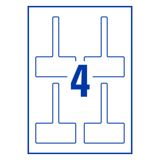 4 stk. etiketter per ark