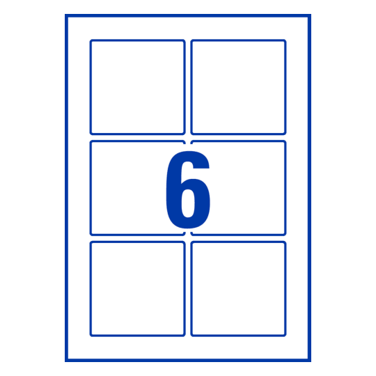 6 stk. etiketter per ark